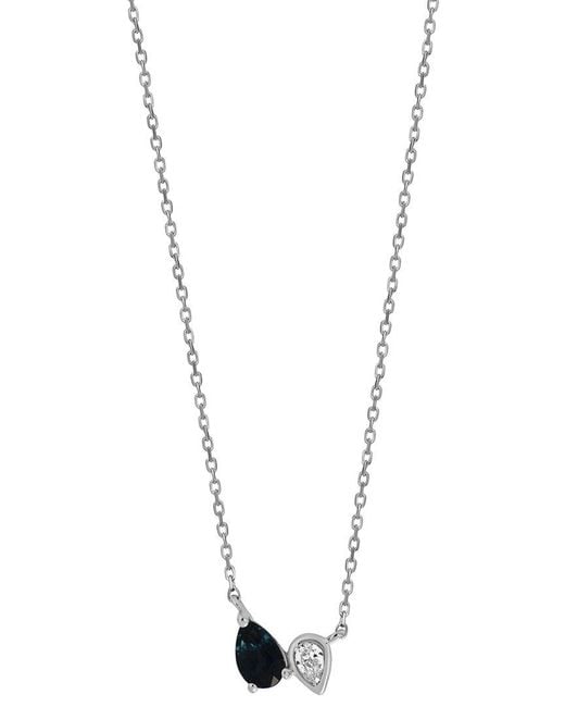 Bony Levy White 18K 0.31 Ct. Tw. Diamond & Sapphire Necklace