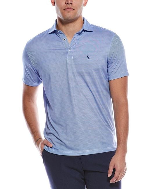 Tailorbyrd Blue Stripes Performance Polo Shirt for men