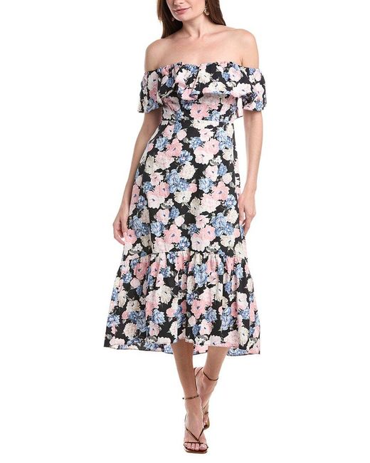 Laundry White By Shelli Segal Sweetheart Midi Dress