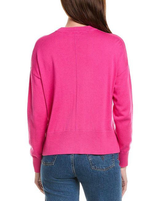 Hannah Rose Pink L'Amour Crewneck Cashmere-Blend Sweater