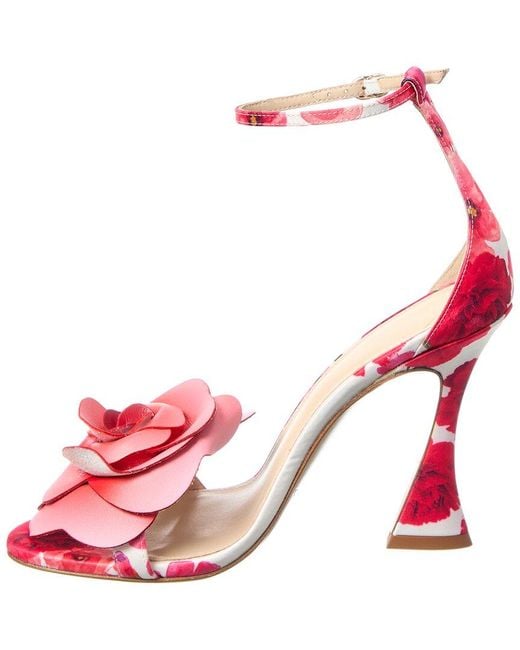Alexandre Birman Pink Dahlia Satin & Leather Sandal