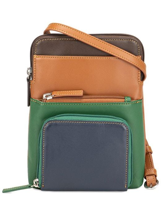Mywalit Green Leather Travel Cell Phone Purse