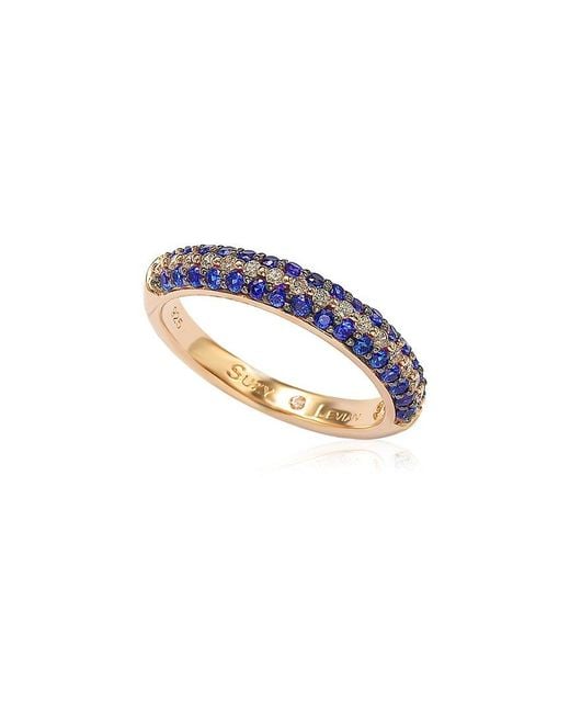 Suzy Levian White Silver Cz Stackable Ring