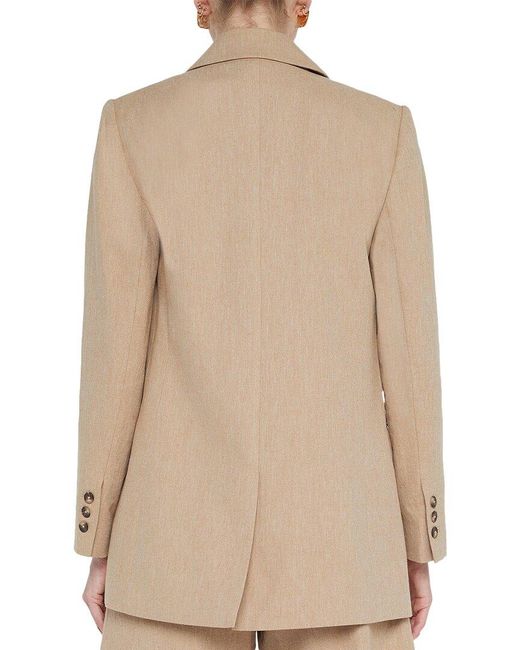 L'Agence Natural Aimee Relax Double Breasted Linen-Blend Blazer