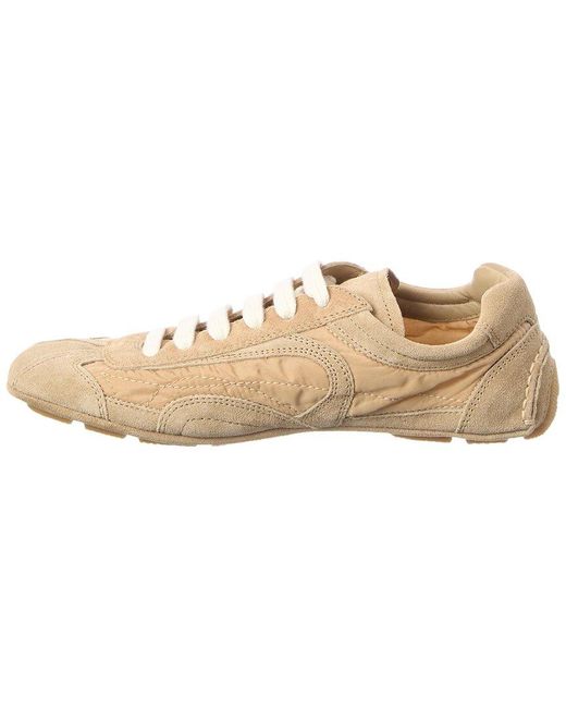 Prada Natural Montecarlo Suede & Leather Sneaker