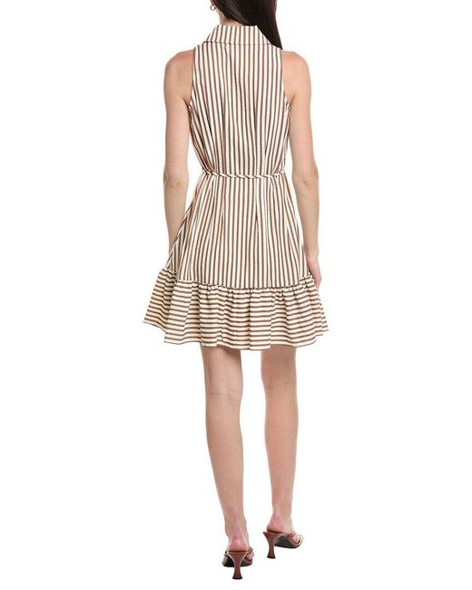 Maison Tara Natural Seersucker Yarn Dye Stripe Shirtdress