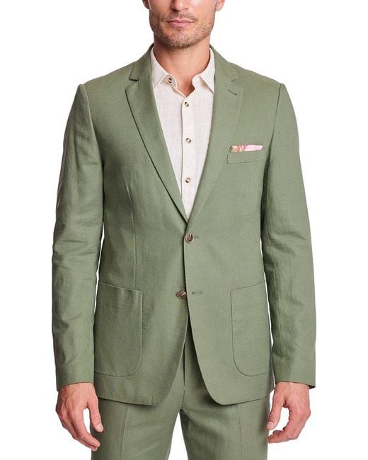 Paisley & Gray Green Dover Linen-Blend Jacket for men