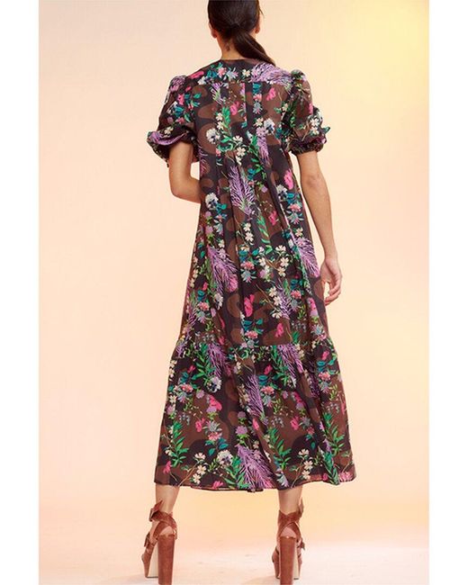 Cynthia Rowley Natural Coral Print Voile Dress