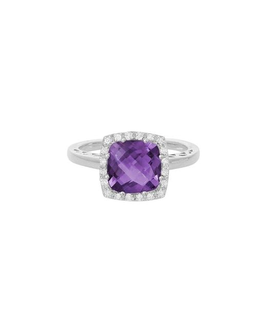 Diamond Select Cuts Purple 14K Diamond .10 Ct. & 1.91 Ct. Amethyst Ring