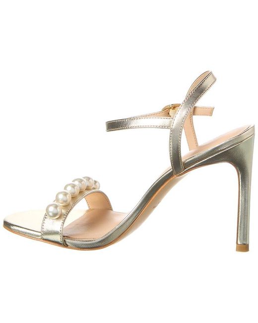 Stuart Weitzman Metallic Juliette 75 Leather Sandal