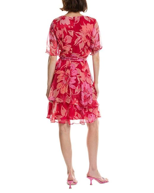 Tahari Tiered Chiffon Mini Dress
