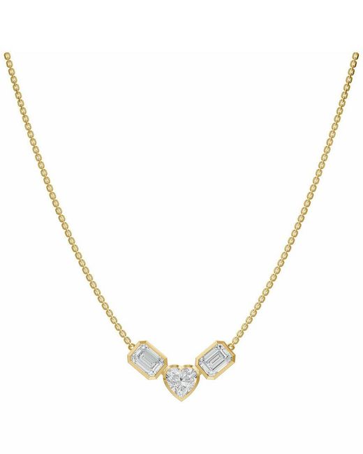 Lab Grown Diamonds Metallic 18K Plated 3.25 Ct. Tw. Lab-Grown Diamond Necklace