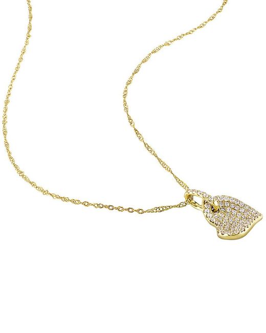 Diamond Select Cuts Metallic 14K 0.25 Ct. Tw. Diamond Heart Necklace
