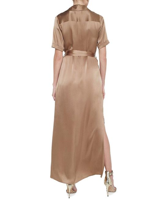 L'Agence Natural Klement Cargo Pocket Silk Dress