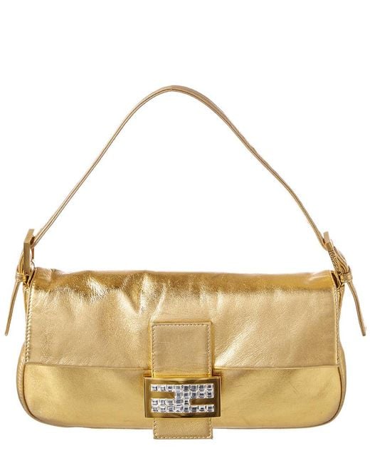 Fendi Metallic Gold Leather Limited Edition Baguette
