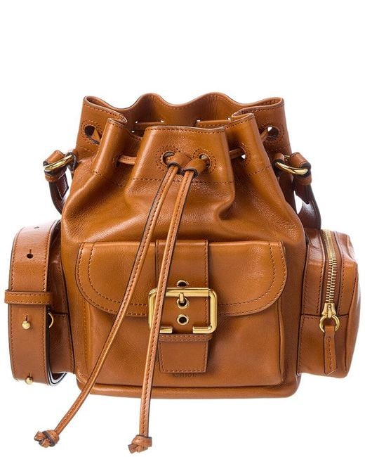 Chloé Brown Leather Bucket Bag