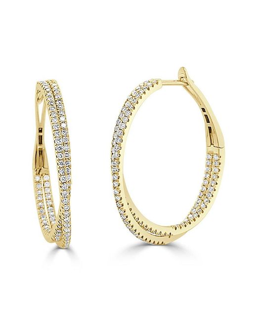 Sabrina Designs Metallic 14k 1.18 Ct. Tw. Diamond Criss-cross Hoops