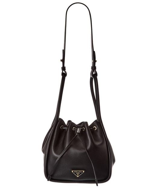 Prada Black Darling Mini Leather Bucket Bag