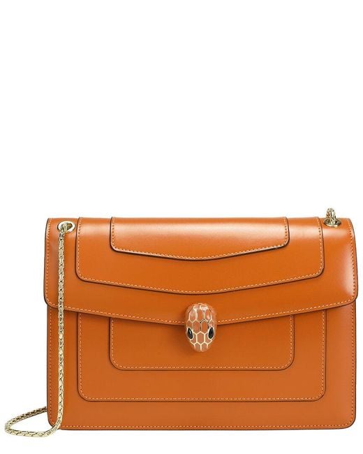 Tiffany & Fred Paris Orange Smooth Leather Foldover Crossbody