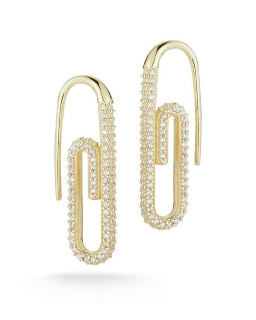 Glaze Jewelry White 14k Over Silver Cz Threader Earrings