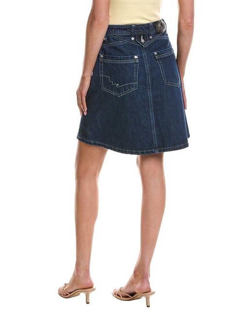 Free People Blue Suzy Denim Midi Skirt