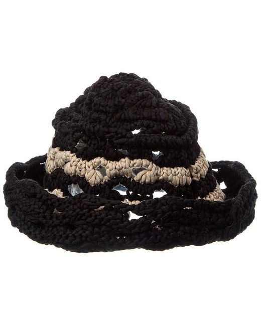 Brunello Cucinelli Black Silk-Trim Hat