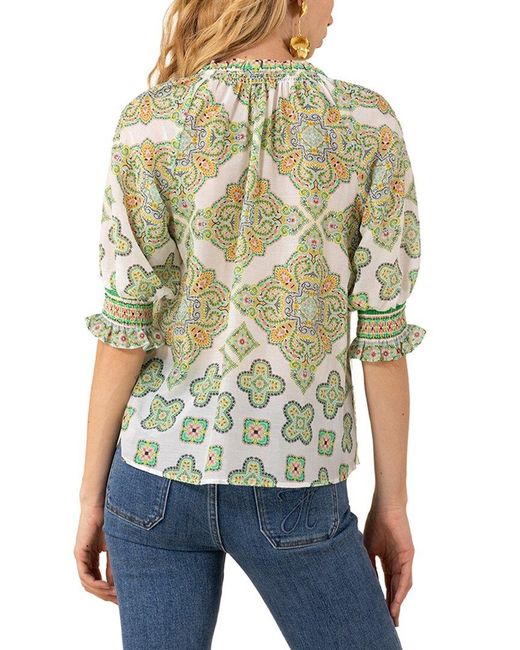 Hale Bob White Silk-Blend Eileen Blouse