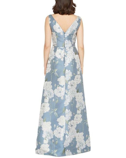 Kay Unger Blue Grania Walk Thru Jumpsuit