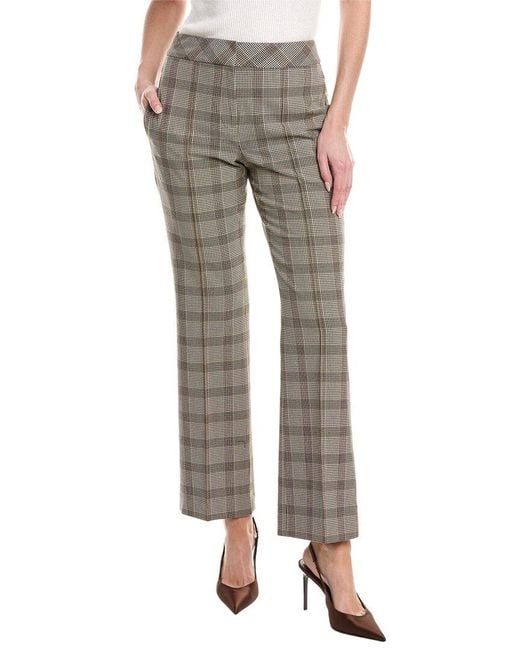 Tahari Gray Slight Flare Full Length Trouser