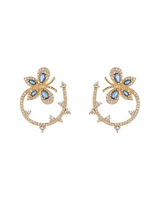 Eye Candy LA Metallic Luxe Collection 18k Plated Cz Butterfly Earrings