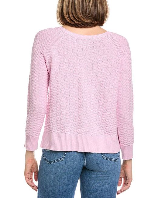 Hannah Rose Red Button Arrow Stitch Reversible Cashmere-Blend Cardigan