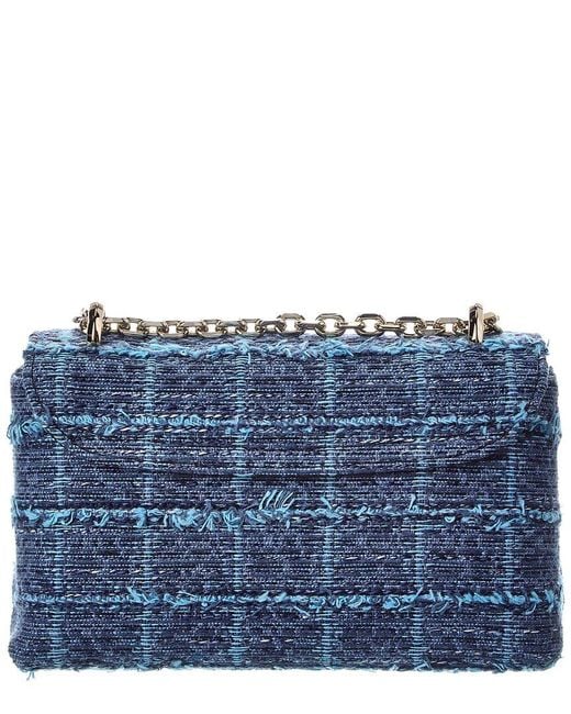 Jimmy Choo Blue Avn Curve Small Denim Crossbody