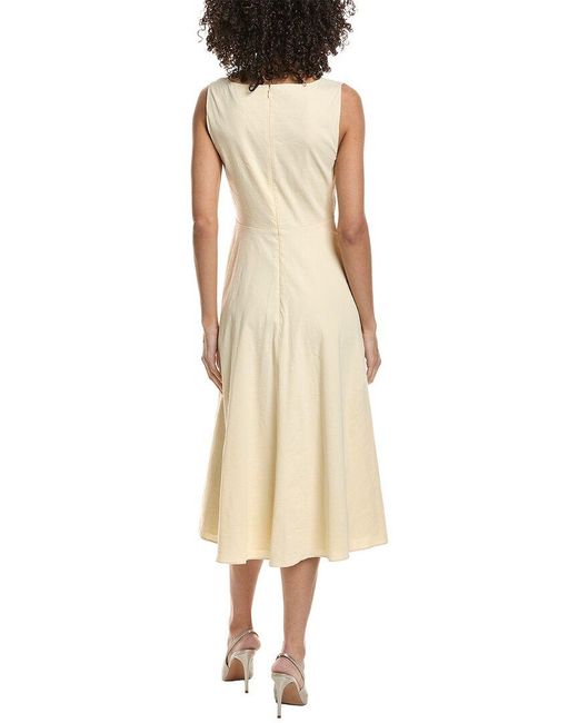 Theory Natural Midi Linen-Blend Dress