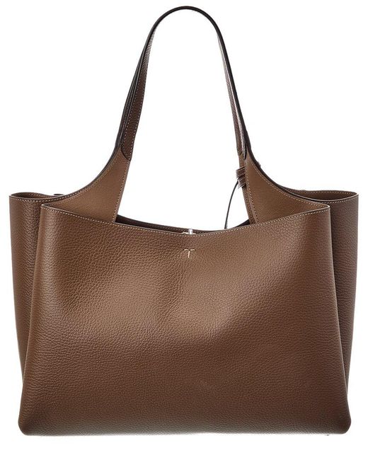 Tod's Brown Logo Medium Leather Tote