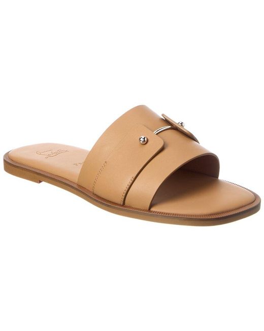 Christian Louboutin Brown Chambelimuly Leather Sandal for men
