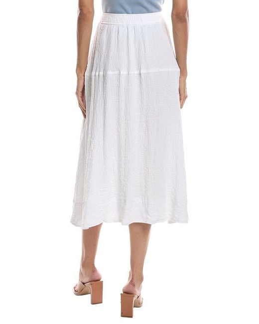 Bernardo White Yoke Pull-On Skirt
