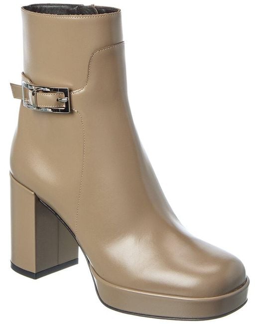Sergio Rossi Brown Nora Leather Platform Boot