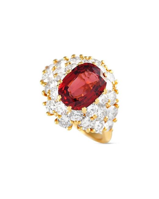 Tiffany & Co Red 18K.03 Ct. Tw. Diamond & Spinel Ring (Authentic Pre-Owned)