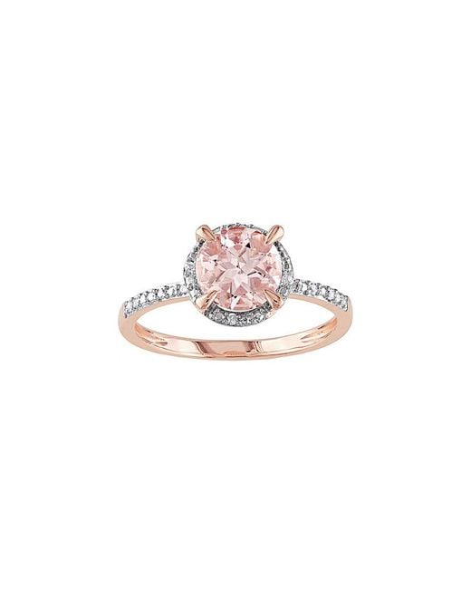 Rina Limor Pink 10K Rose 1.22 Ct. Tw. Diamond & Morganite Ring