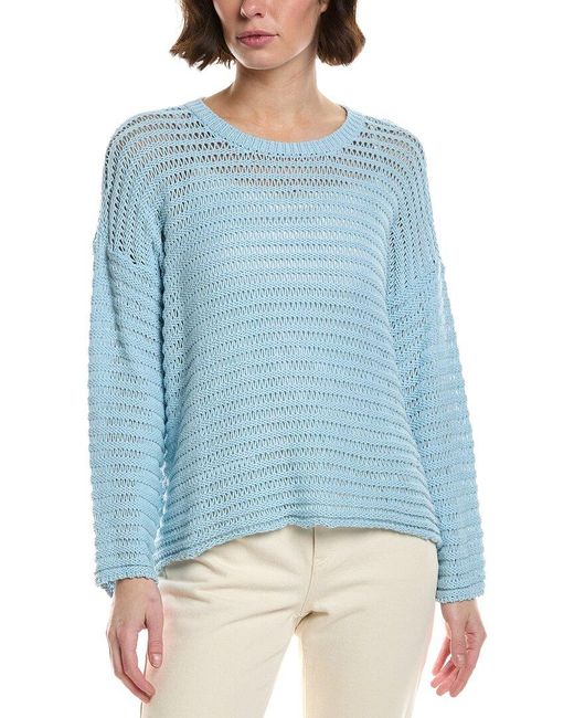 Eileen Fisher Blue Crewneck Sweater