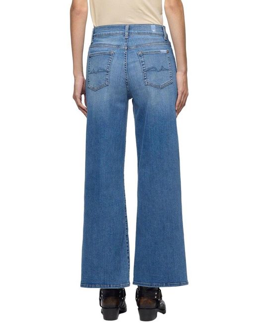 7 For All Mankind Blue Athens Lotta Ankle Wide Leg Jean