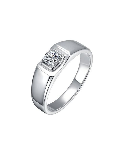 Genevive Jewelry White Rachel Glauber Plated Cz Engagement Ring for men