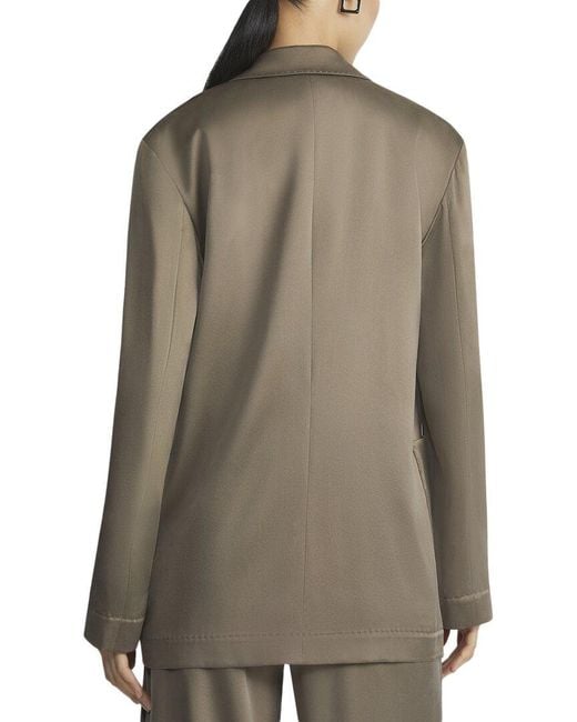 Lafayette 148 New York Gray Plus Silk Blazer