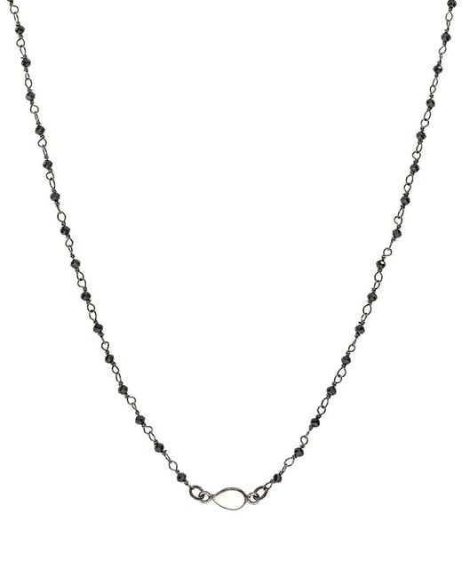 Adornia Metallic Rosary Bead Choker Necklace