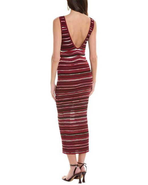 Missoni Red Missoni Ribbed Knit Maxi Dress