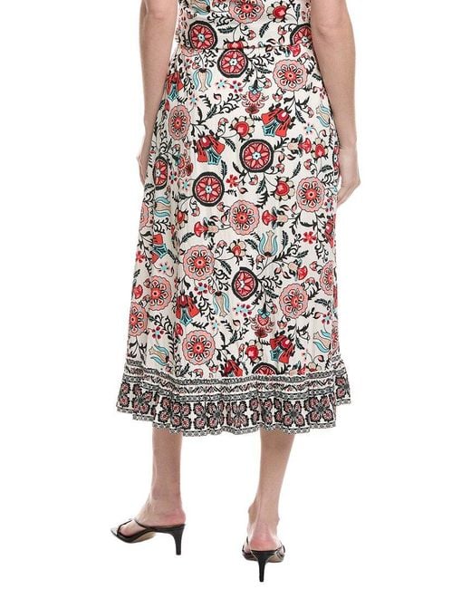 Tahari Black Tiered Midi Skirt