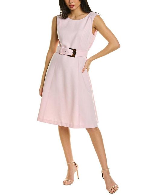 Lafayette 148 New York Pink Leslie Wool-blend Shift Dress