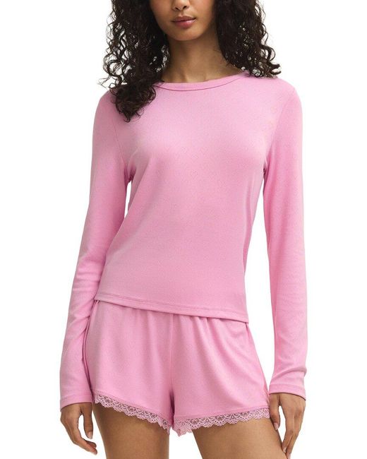 Z Supply Pink Maison Pointelle Top