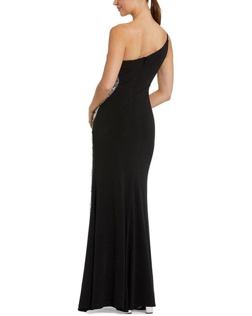 Mac Duggal Black One Shoulder Jersey Gown