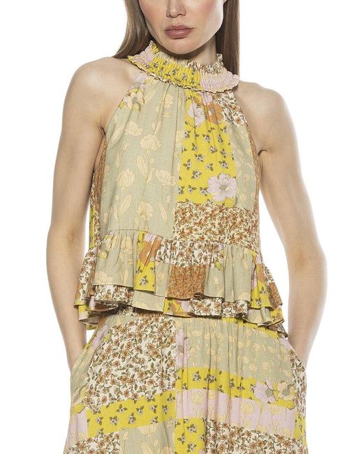 Alexia Admor Metallic Roth Linen-Blend Top